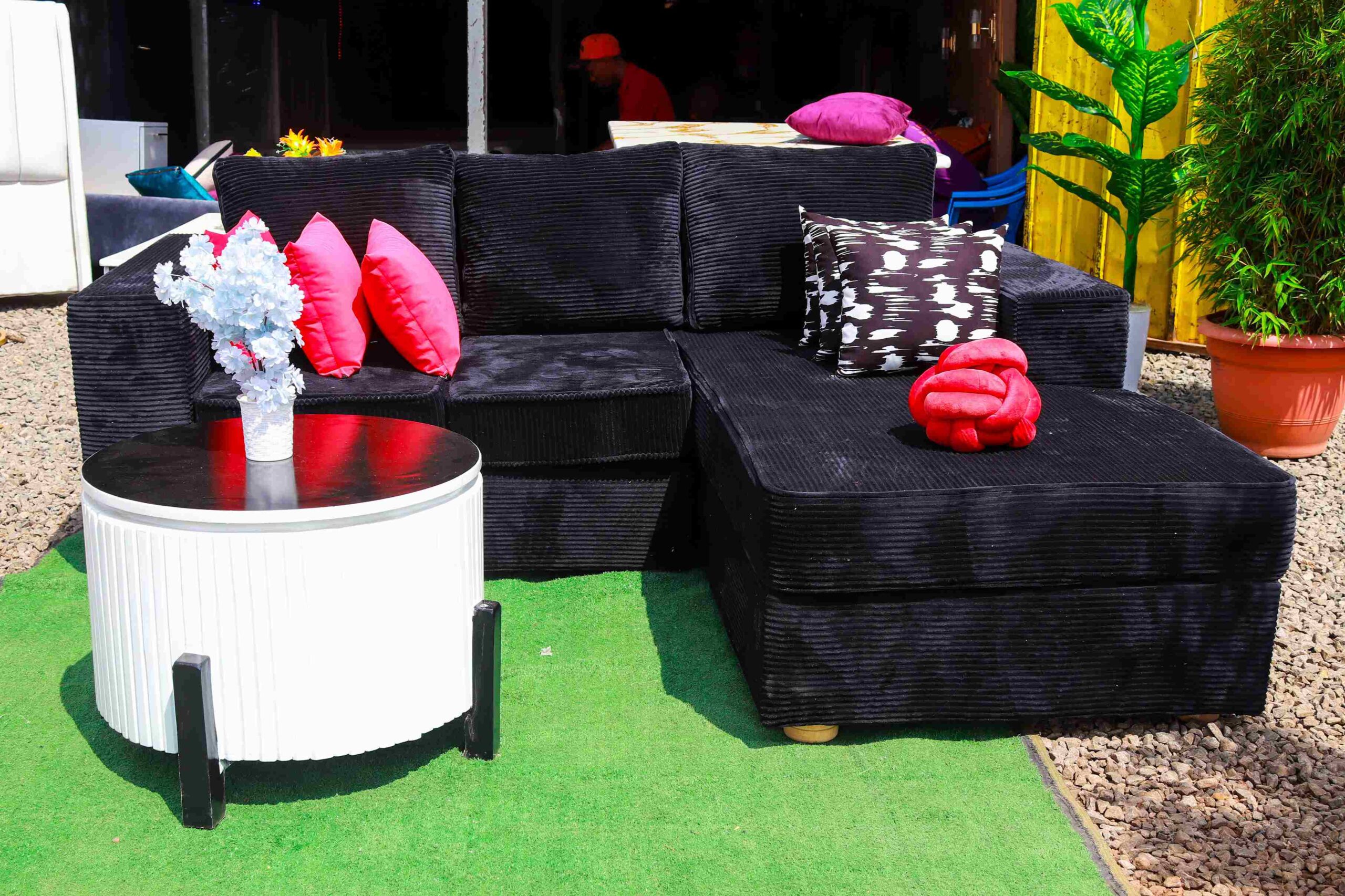 Black L Shaped Sofa - Image 2
